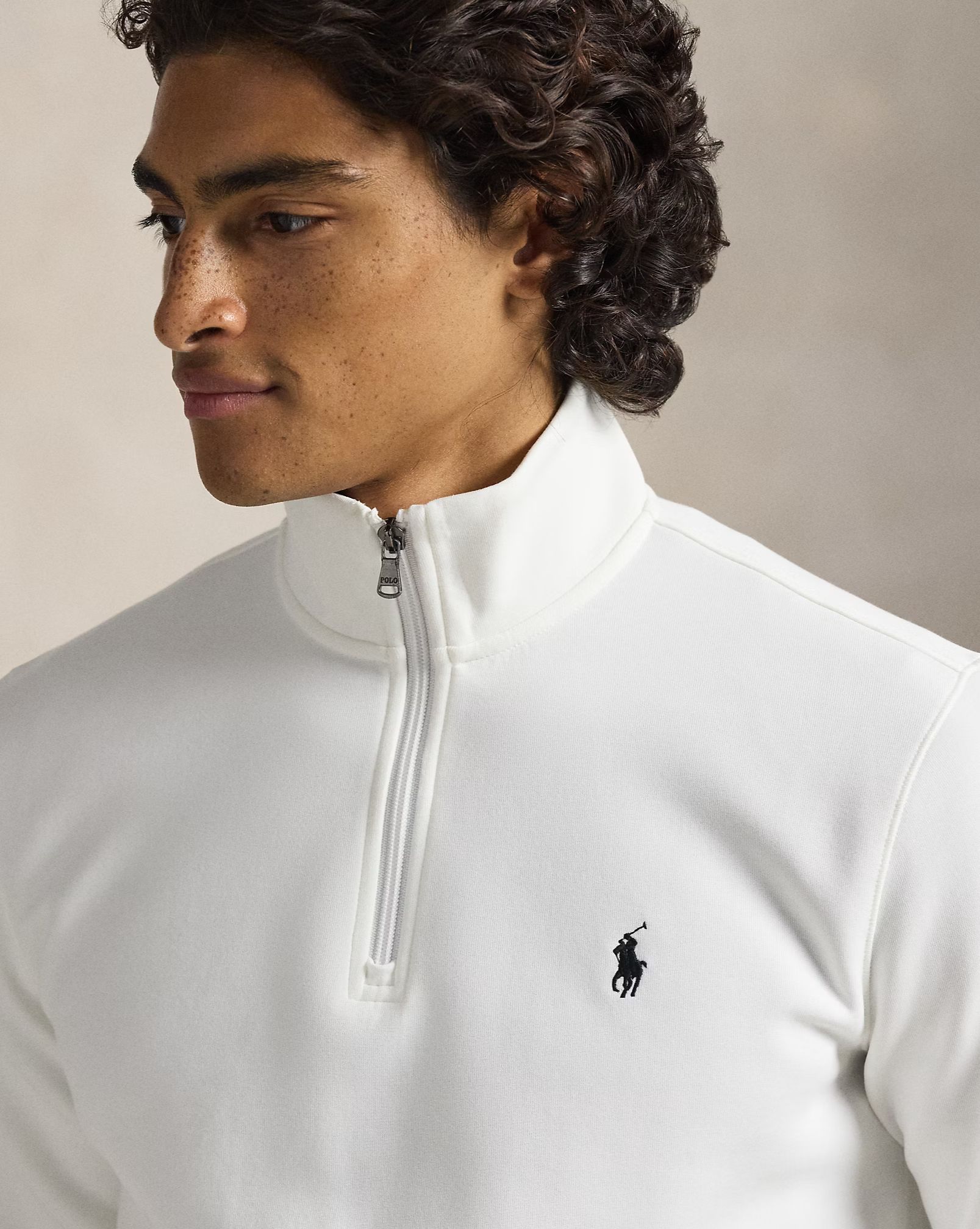Double-Knit Quarter-Zip Pullover