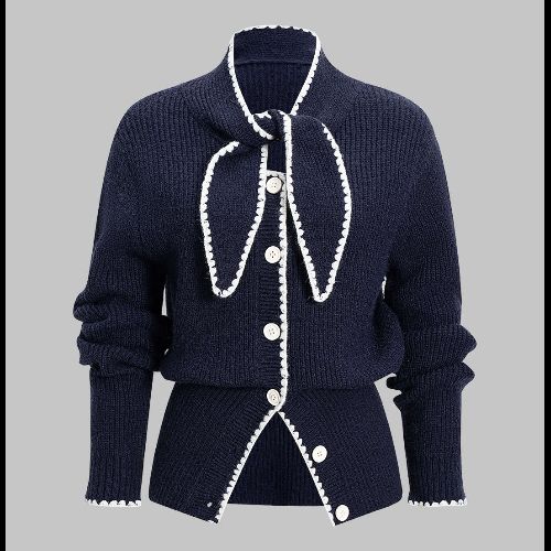 Knit Contrast Button